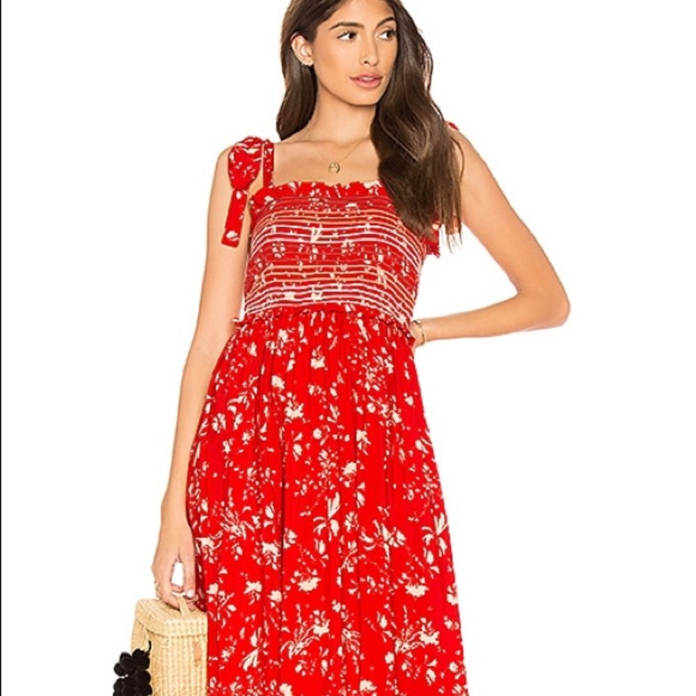 Free People Color My World Jumpsuit in Red M